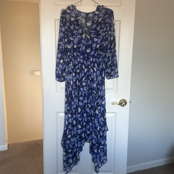 Anne Klein Blue and Black High Low Dress - Picture 4 of 4